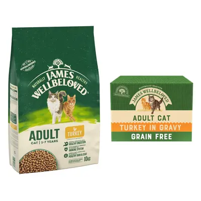 James Wellbeloved Dry Cat Food+James Wellbeloved Wet Cat Food-Bundle Price!* - Adult Turkey (10k