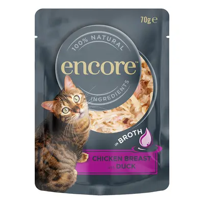 Encore Cat Broth Pouch Saver Pack 48 x 70g - Chicken Breast with Duck