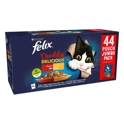 Felix As Good As It Looks Mega Pack 88 x 100g - Doubly Delicious - Meaty Selection in Jelly