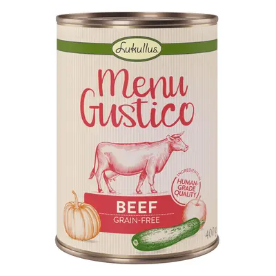 Lukullus Menu Gustico Saver Pack 24 x 400g - Beef with Pumpkin, Apple & Oregano