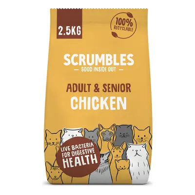 Scrumbles Adult & Senior Chicken Dry Cat Food - Economy Pack: 2 x 2.5kg