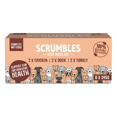 Scrumbles Grain Free Variety Packs Wet Dog Food - Chicken, Duck, Turkey (6 x 395g)