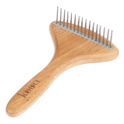 Kooa Bamboo Undercoat Rake with Rotating Pins - 17.5 x 10cm (L x W)