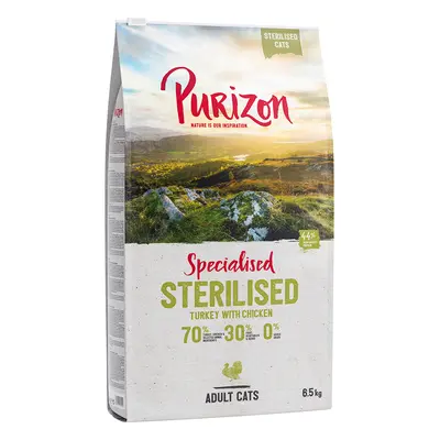 Purizon Grain-Free Dry Cat Food Economy Pack - Adult Sterilised Turkey & Chicken (2 x 6.5kg)