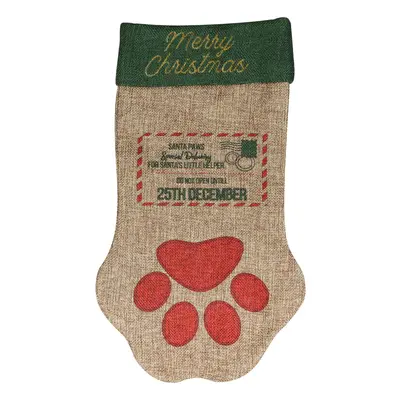 Pet Brands Festive Collection Santa Paws Stocking - 3 x 20 x 42cm (L x W x H)