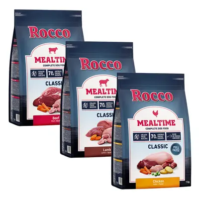 3 x 1kg Rocco Mealtime Mixed Trial Pack Dry Dog Food - Mix 1: Beef, Chicken, Lamb (3 x 1kg)