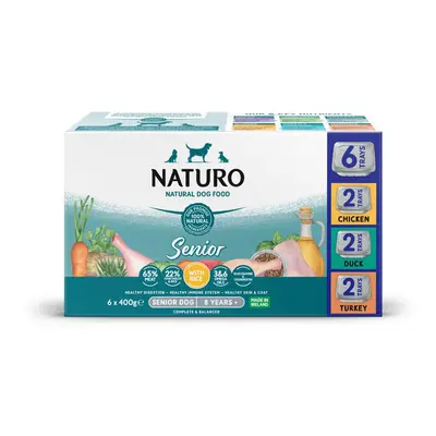 Naturo Senior Dog Trays - Variety Pack with Rice - 6 x 400g