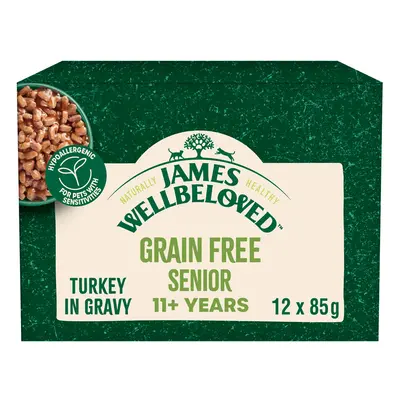 James Wellbeloved Senior 11+ Cat Hypoallergenic Pouches - Turkey in Gravy - 12 x 85g