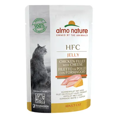 Almo Nature HFC Jelly Pouches for Cats 6 x 55g - Chicken Fillet with Cheese