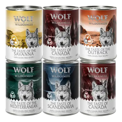 Wolf of Wilderness Adult “The Taste of” Mixed Pack - 6 x 400g Mixed Pack (5 Varieties)