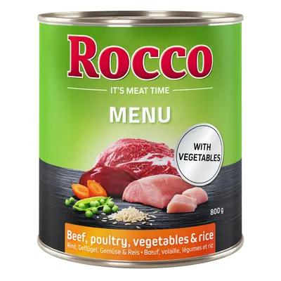 Rocco Menu 6 x 800g - Beef, Poultry, Vegetables & Rice