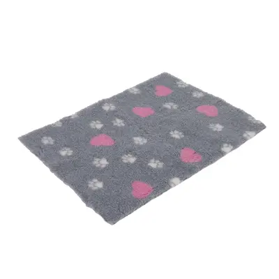 Vetbed® Isobed SL grey with hearts and paws - 75 x 50 cm (L x W)