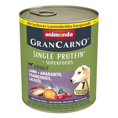 Animonda GranCarno Superfoods Adult 6 x 800g - Lamb, Amaranth, Cranberries & Salmon Oil