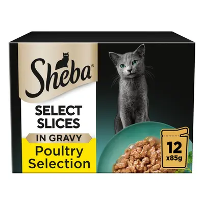 Sheba Pouches Select Slices 12 x 85g - Poultry Selection in Gravy