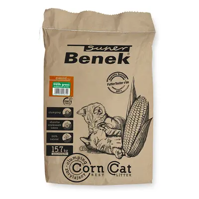 Super Benek Corn Cat Fresh Grass Clumping Litter - 25 L (approx. 15.7 kg)