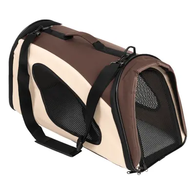 Pet Carrier - Brown & Beige: 54 x 26 x 30cm (L x W x H)