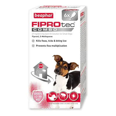 Beaphar FIPROtec® COMBO Flea & Tick Spot-On for Dogs - S (2-10kg) - 6 pipettes