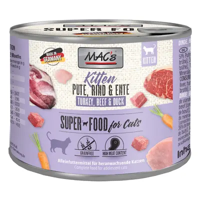 MAC's Cat 6 x 200g - Kitten Turkey, Beef & Duck