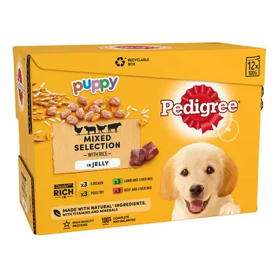 Pedigree Puppy Pouches Mixed Pack in Jelly - 12 x 100g