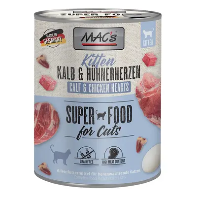 MAC's Cat Kitten 6 x 800 g - Kitten veal & chicken hearts