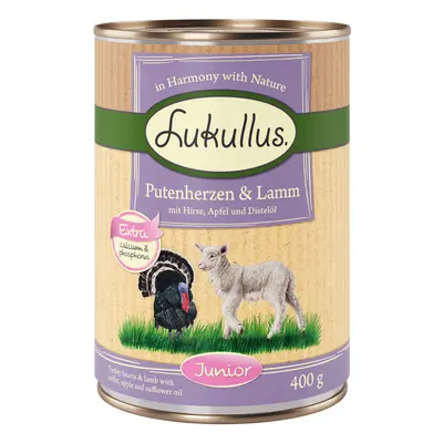 Lukullus Junior Turkey Hearts & Lamb - 6 x 400g