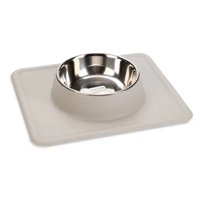 Karlie Stainless Steel Silicone Dex Dog Bowl - 350ml, 14cm diameter Light Grey