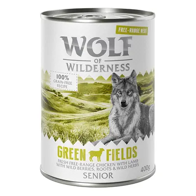 Wolf of Wilderness Senior "Free-Range" 6 x 400g - Senior Green Fields - Free-Range Lamb & Free-R