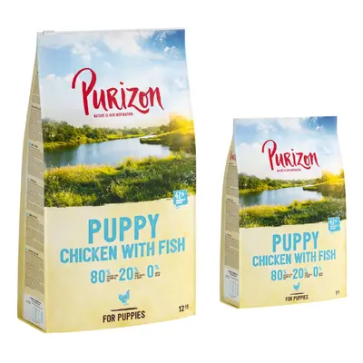 14kg Purizon Dry Dog Food - 12kg + 2kg Free! * - Puppy Chicken with Fish – Grain-free (12kg + 2k