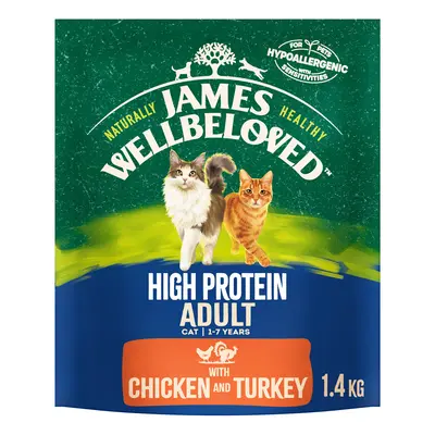 James Wellbeloved Adult Cat Hypoallergenic High Protein - Chicken & Turkey - 1.4kg