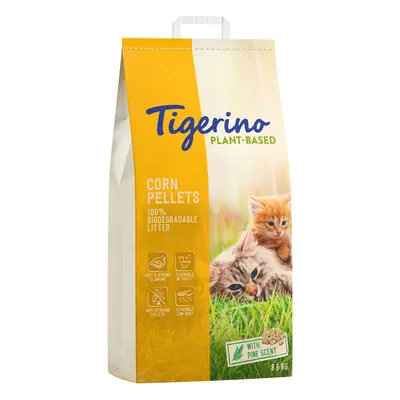 Tigerino Plant-Based Litter Corn Pellets - Pine Scent - Economy Pack: 2 x 14l