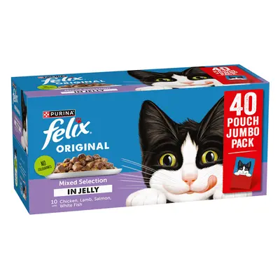 Felix Original Pouches 40 x 85g - Mixed Selection in Jelly