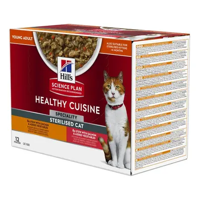 Hill's Science Plan Adult Sterilised Healthy Cuisine with Chicken & Salmon - Saver Pack: 24 x 80