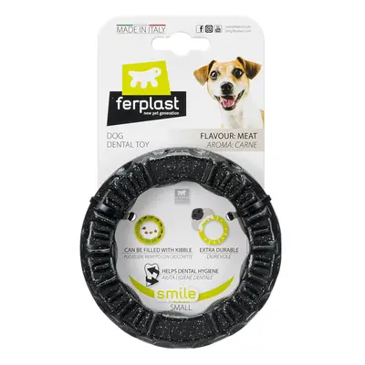 Ferplast Smile chewing ring, black - Size S: Ø 12 x H 2.4 cm