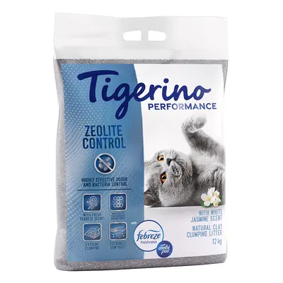 Tigerino Performance Cat Litter Zeolite Control - Febreze White Jasmine Scent - 12kg