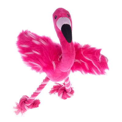 Flamingo Dog Toy with Rope - 1 Toy