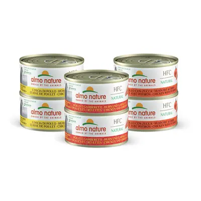 Almo Nature HFC Natural Cans for Cats 6 x 70g - Chicken Mixed Pack (3 Varieties)