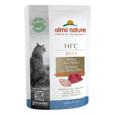 Almo Nature HFC Jelly Pouches for Cats 6 x 55g - Tuna & Solefish