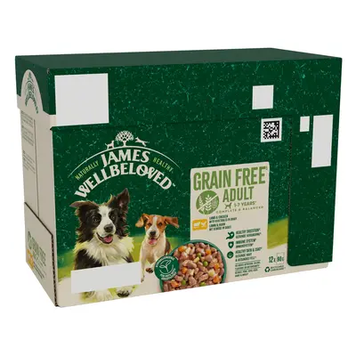 James Wellbeloved Adult Hypoallergenic Grain Free Pouches - Lamb & Chicken in Gravy - Saver Pack