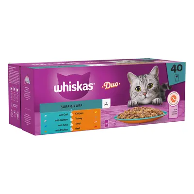 Whiskas 1+ Duo Surf & Turf in Jelly - 40 x 85g