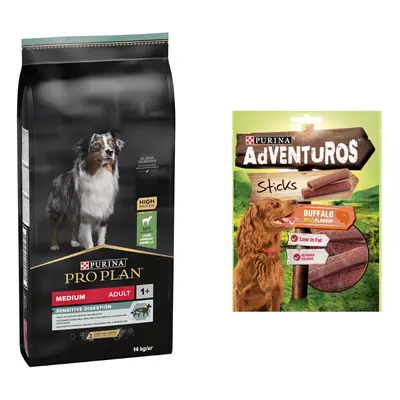 Purina Pro Plan Dry Dog Food + 120g AdVENTuROS Dog Treats Free! * - Medium Adult Lamb & Rice Sen