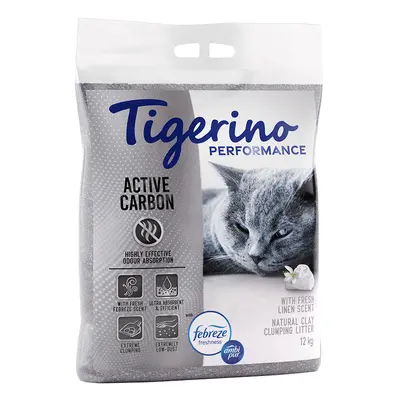 Tigerino Performance Active Carbon Cat Litter – Febreze Fresh Linen Scent - Economy Pack: 2 x 12