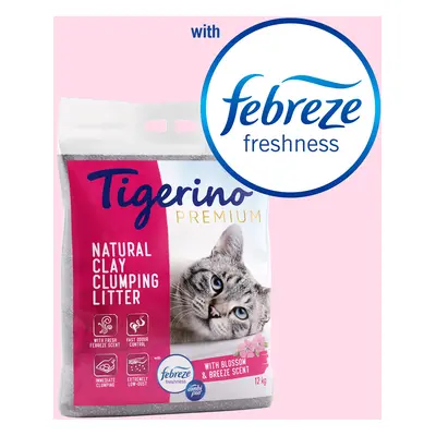 Tigerino Premium Cat Litter - Febreze Blossom & Breeze Scent - 12kg