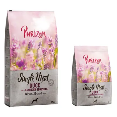 14kg Purizon Dry Dog Food - 12kg + 2kg Free! * - Single Meat Adult – Grain-Free Duck with Lavend