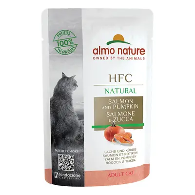 Almo Nature HFC Natural Pouches Saver Pack for Cats 24 x 55g - Salmon & Pumpkin