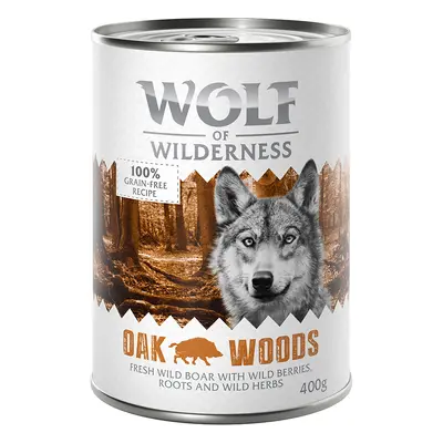 12 x 400g Wolf of Wilderness Wet Dog Food - 10 + 2 Free! * - Adult Single Protein Oak Woods - Wi