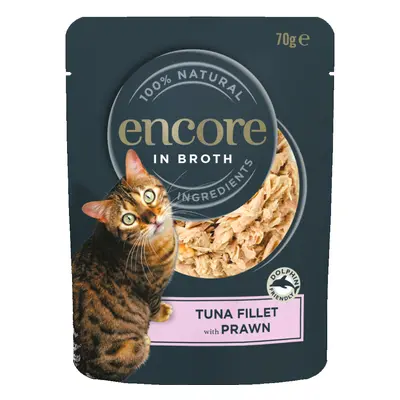 Encore Cat Broth Pouch 16 x 70g - Tuna with Prawn