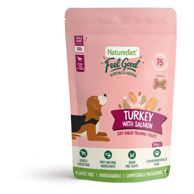 Naturediet Feel Good Soft Baked Training Treats - Turkey with Salmon - Saver Pack: 8 x 100g