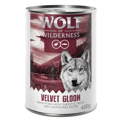 12 x 400g Wolf of Wilderness Wet Dog Food - 10 + 2 Free! * - Adult "Red Meat" Velvet Gloom: Pork