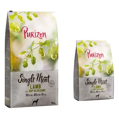 14kg Purizon Dry Dog Food - 12kg + 2kg Free! * - Single Meat Adult - Grain-Free Lamb with Hop Bl