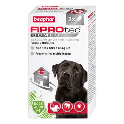 Beaphar FIPROtec® COMBO Flea & Tick Spot-On for Dogs - L (20-40kg) - 3 pipettes